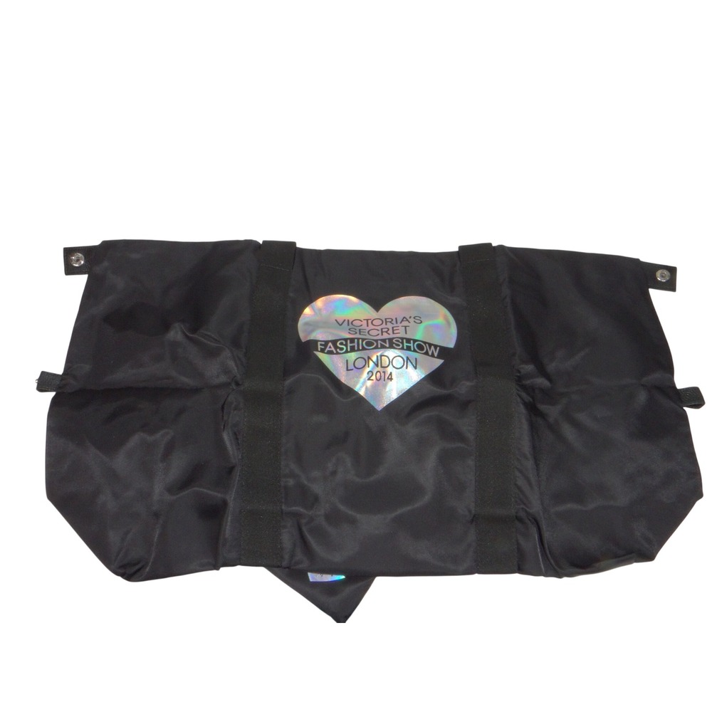 Victorias Secret Fashion Show London 2014 Black Duffel Bag Holographic Heart